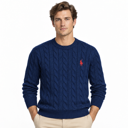 Belvara Klassischer Zopfstrick-Pullover