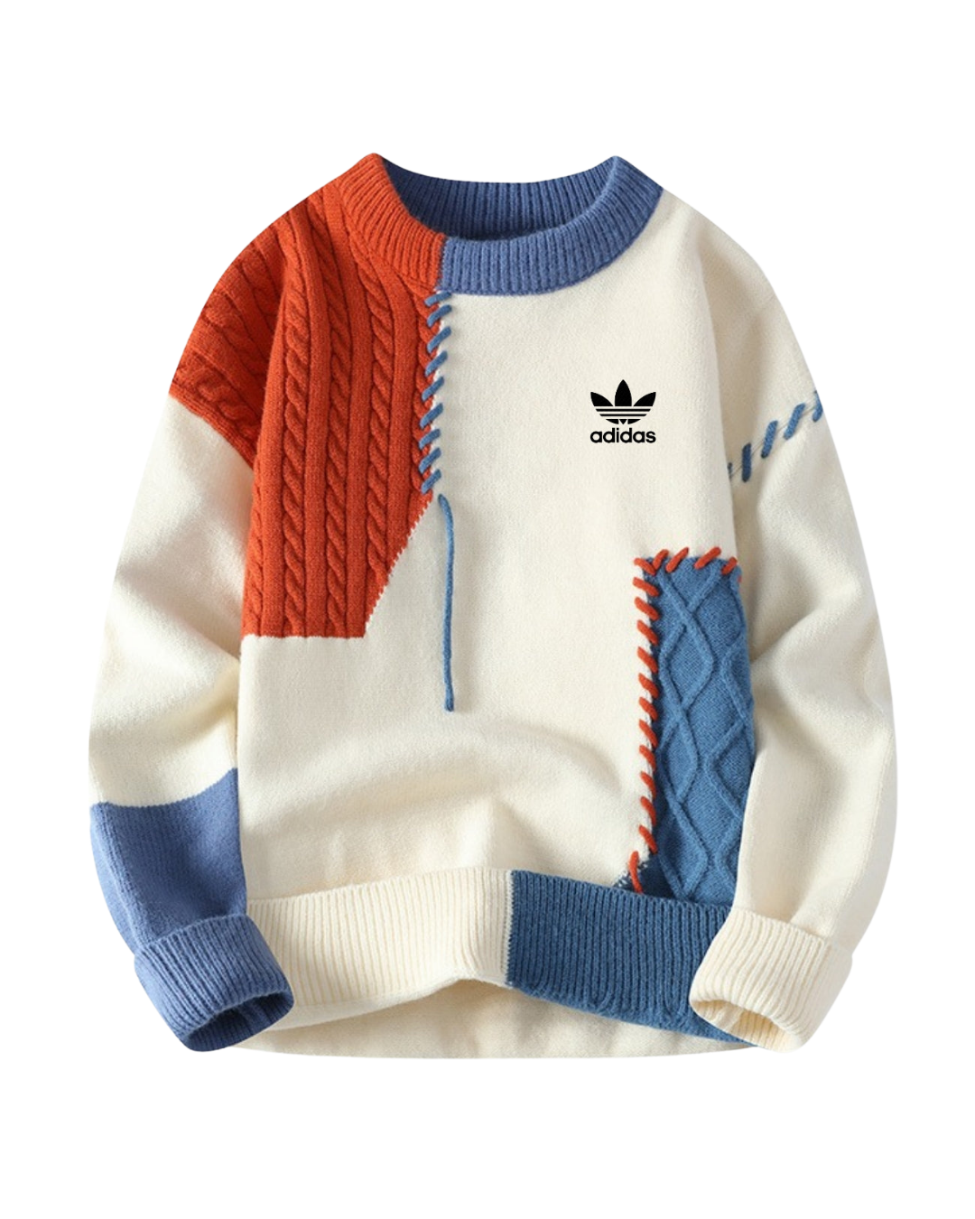 Retro-Pullover mit geometrischem Colorblock-Design