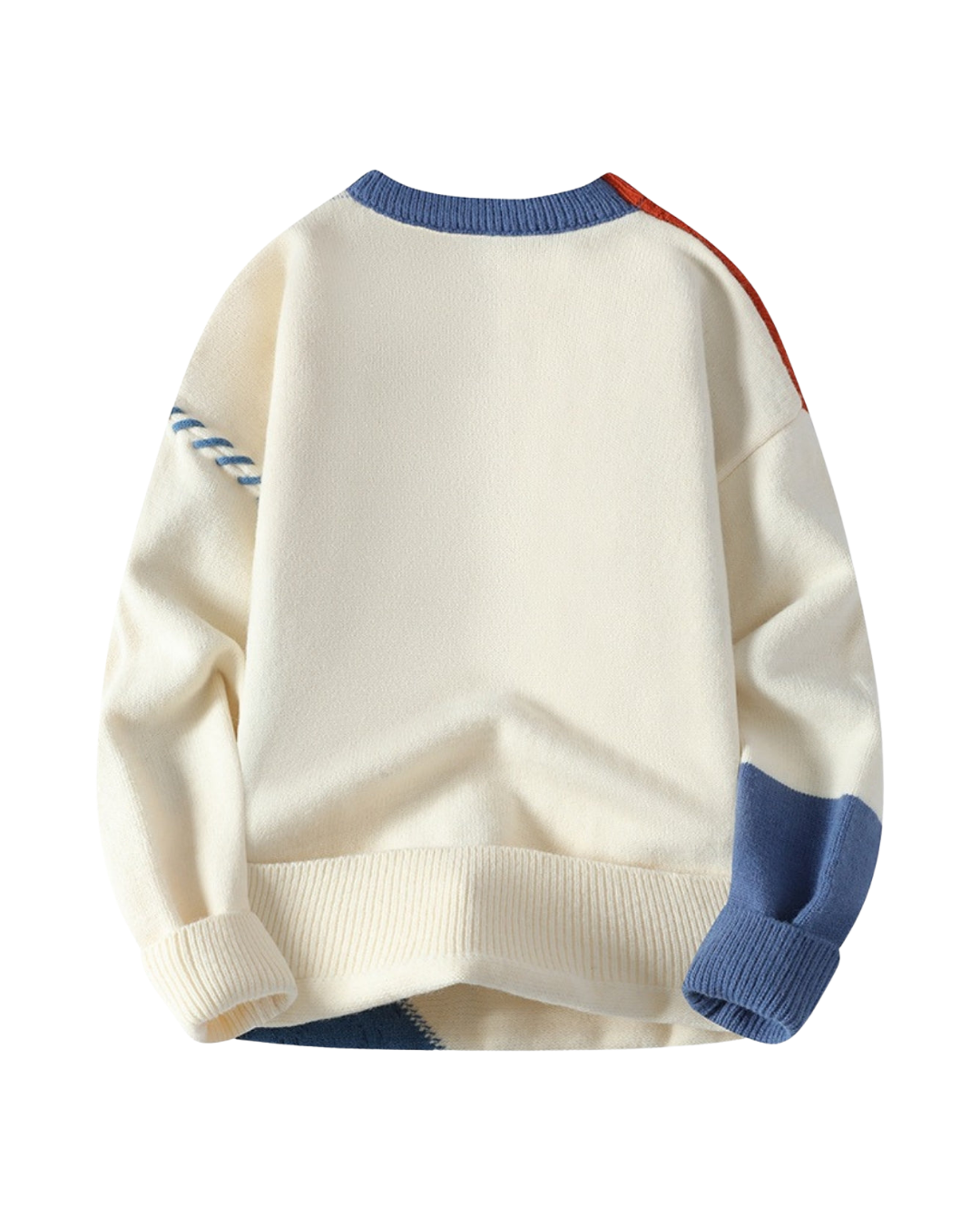 Retro-Pullover mit geometrischem Colorblock-Design